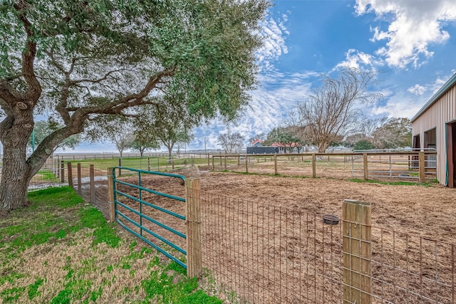 view of yard with a rural view