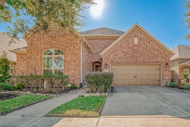 view of front property with a garage