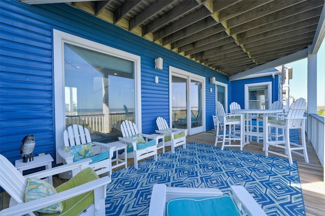 view of patio featuring a deck