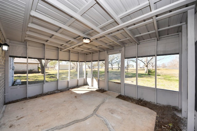 view of unfurnished sunroom