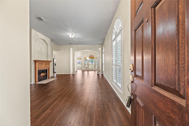 entrance foyer featuring dark hardwood / wood-style floors