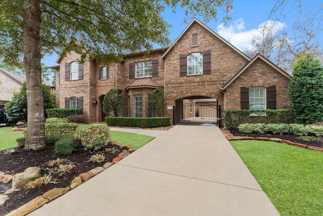 view of front property with a front lawn