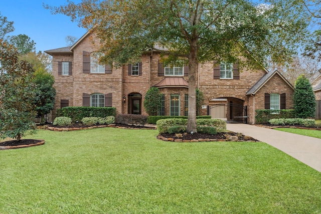 view of front facade with a front yard