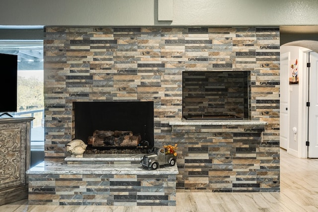 interior details with hardwood / wood-style flooring