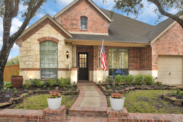 view of front of home featuring a garage