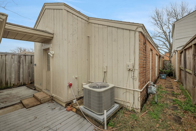 1912 Trixie Ln, Houston, TX 77042 - view of outdoor structure with central air condition unit and a fenced backyard