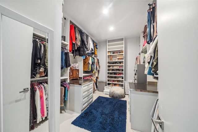 view of walk in closet