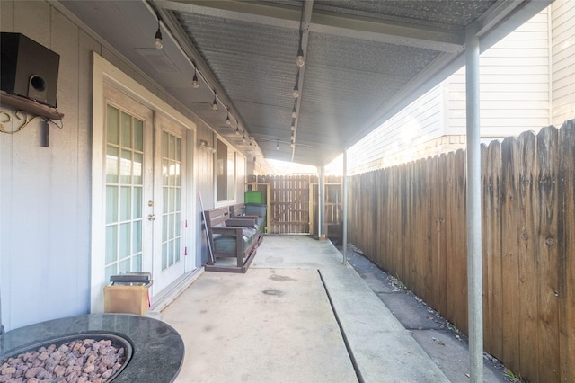 view of patio with french doors