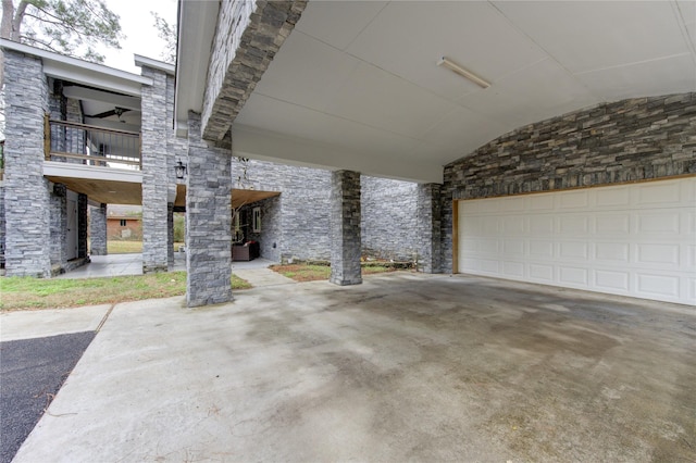 view of garage