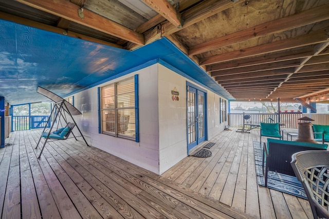 deck with french doors