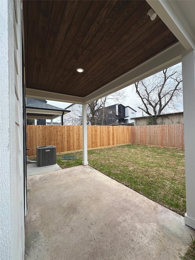 view of patio / terrace with central air condition unit