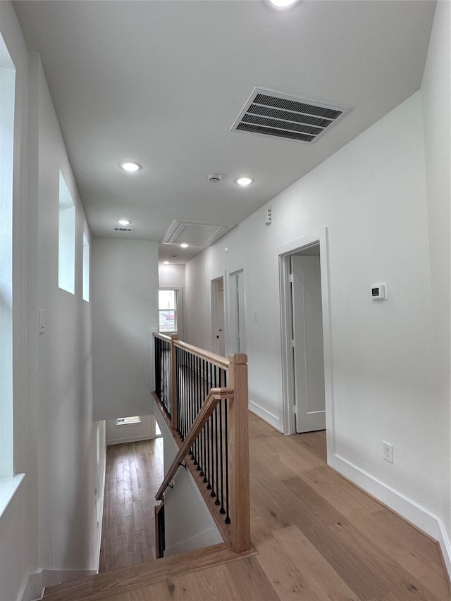 hall featuring light hardwood / wood-style floors