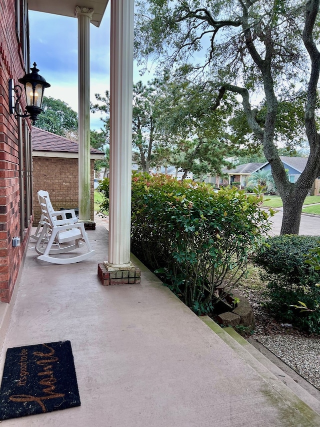 view of patio / terrace with a porch