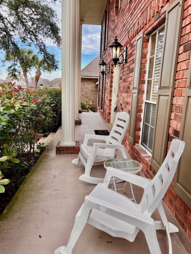 view of patio with a porch