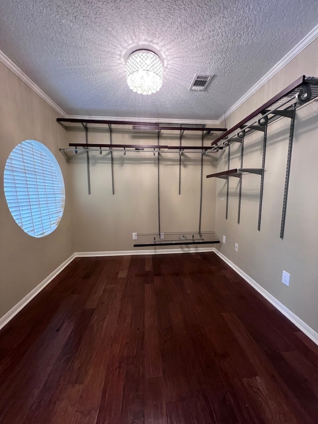 spacious closet with hardwood / wood-style flooring