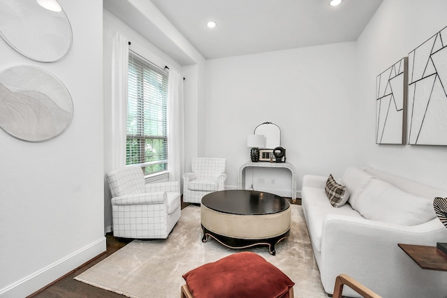 living room with hardwood / wood-style floors