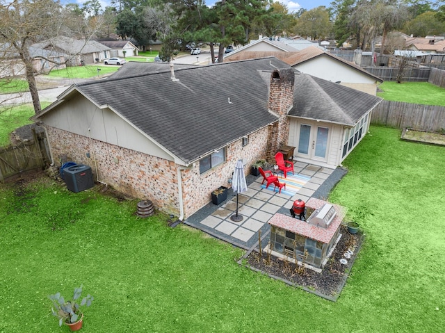 aerial view with a residential view