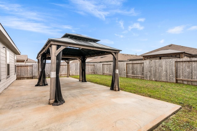 view of patio / terrace with a gazebo