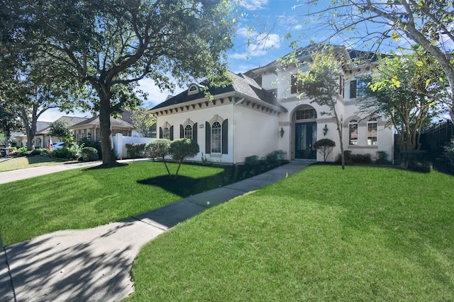 view of front of property featuring a front yard