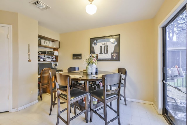 view of dining area