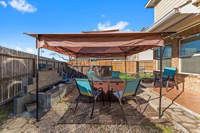 view of patio with a gazebo