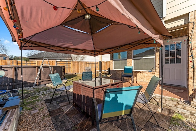 view of patio / terrace with a gazebo