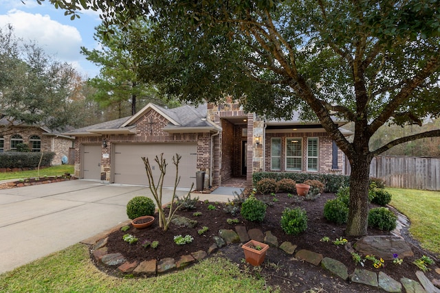 view of front of home with a garage