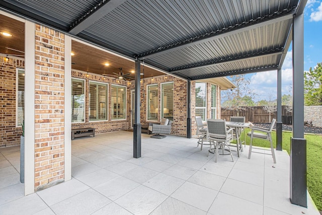 view of patio / terrace with ceiling fan