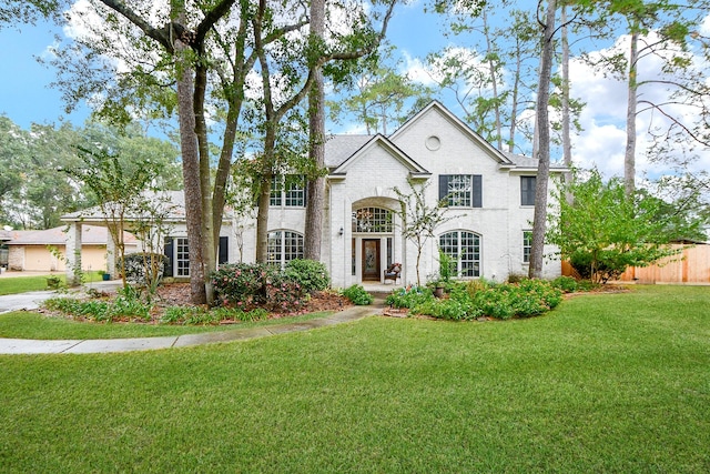 view of front of home with a front yard