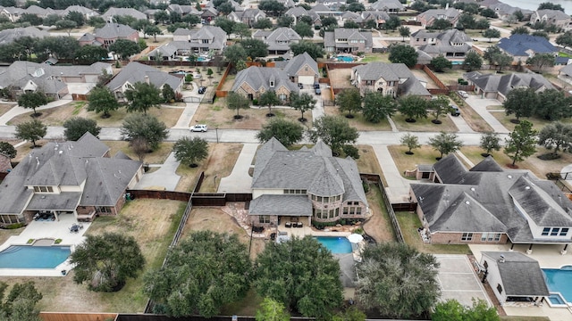 bird's eye view with a residential view