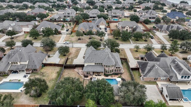 17715 Lakeside Haven Dr, Cypress, TX 77433 - aerial perspective of suburban area featuring a pool area