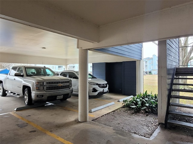 view of garage