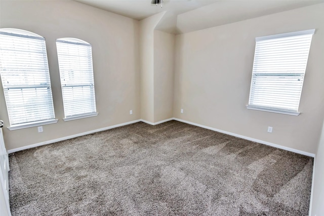 view of carpeted spare room