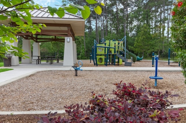 view of play area with a gazebo