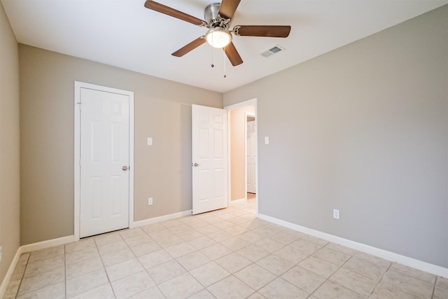 empty room featuring ceiling fan