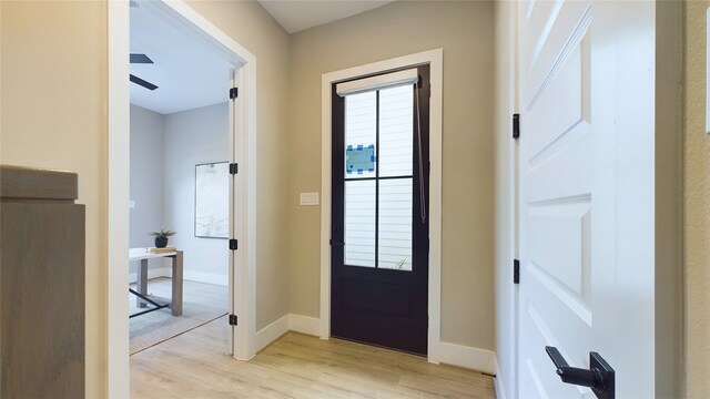 entrance foyer featuring light wood-type flooring