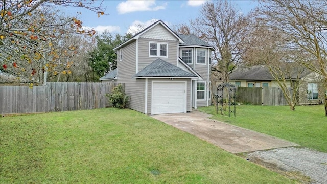 view of front of home with a front lawn