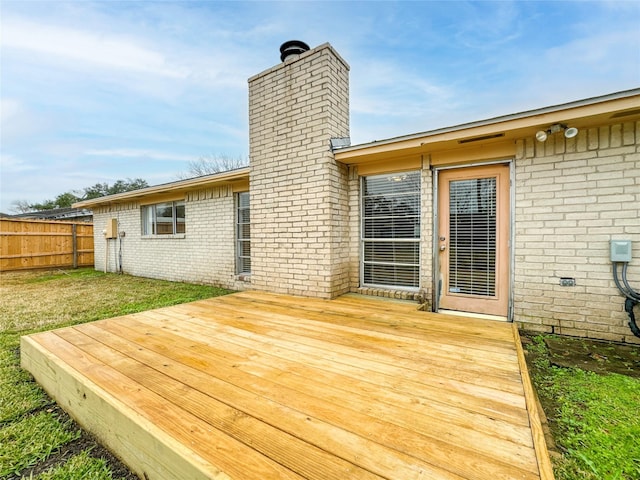 deck with a lawn