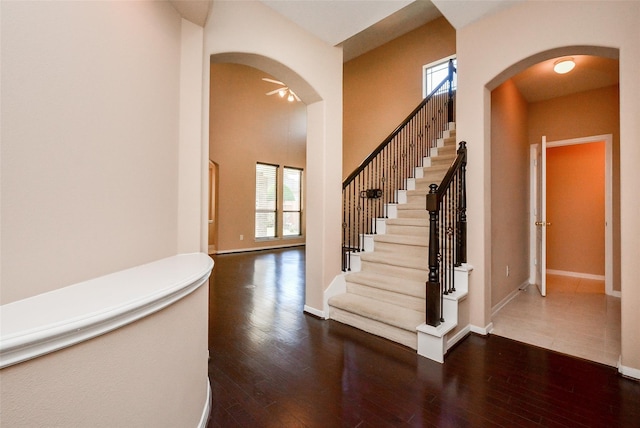 foyer featuring dark hardwood / wood-style floors