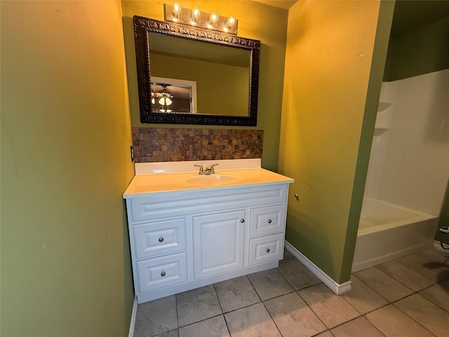 bathroom featuring tile patterned floors and vanity