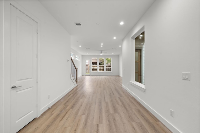 hallway featuring light wood-type flooring