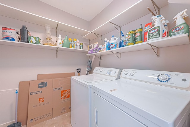 laundry area featuring independent washer and dryer