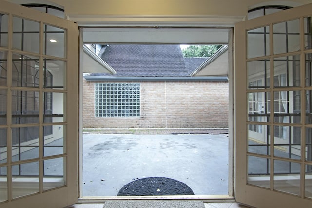 entryway with concrete flooring