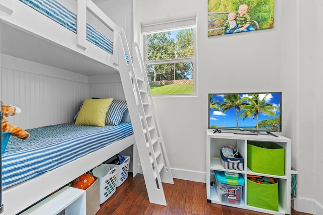 bedroom featuring dark wood-type flooring