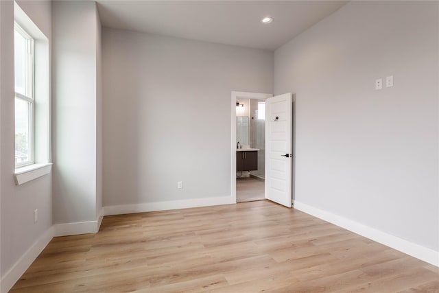 empty room featuring light hardwood / wood-style flooring