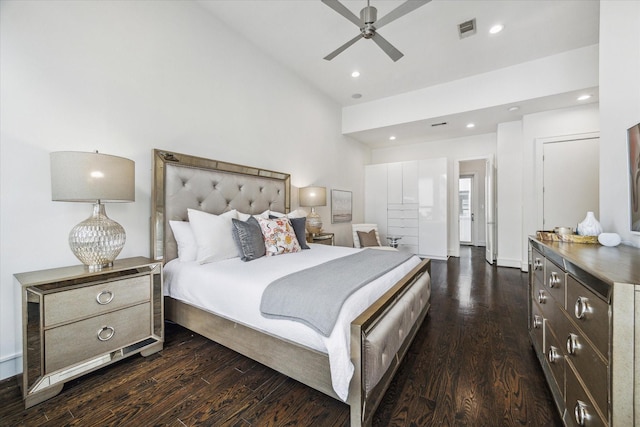 bedroom featuring dark hardwood / wood-style flooring