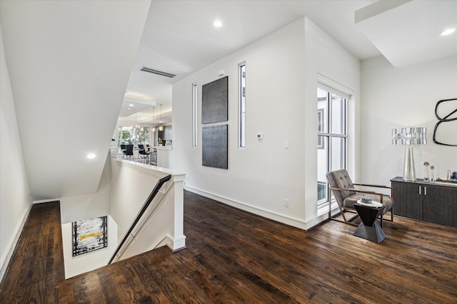 hall featuring dark hardwood / wood-style floors