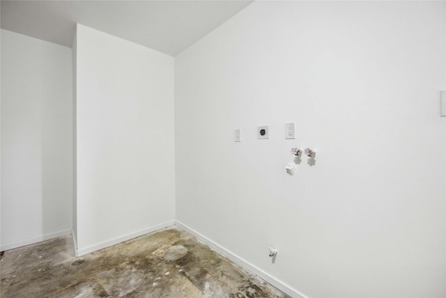 laundry area featuring washer hookup, hookup for a gas dryer, and hookup for an electric dryer