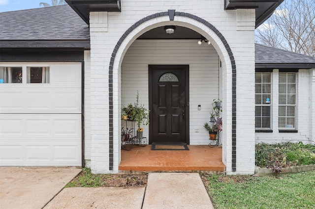 entrance to property with a garage