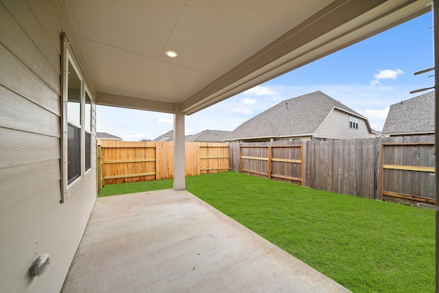 view of yard with a patio area